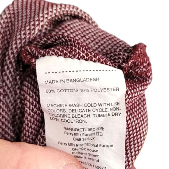 Perry Ellis Red Knit Button Front Polo Shirt - Picture 4 of 4